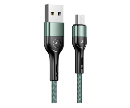 Kabel USAMS Kabel pleciony U55 2A micro USB zielony 1m